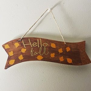 Hello Fall Wooden Sign